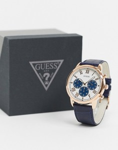 Часы-браслет с синим циферблатом Guess-Серебряный