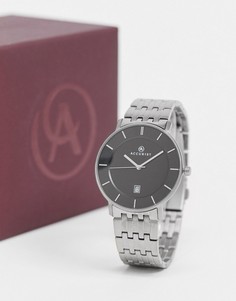 Серебристые наручные часы с черным циферблатом Accurist-Серебряный