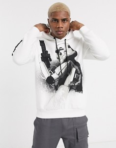 Худи белого цвета Bershka Star Wars-Белый