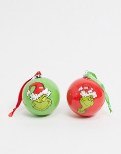 Набор из 2 елочных шаров "Гринч" Disney Christmas-Зеленый