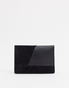 Кожаный дорожный бумажник со съемным кошельком для монет Urbancode-Черный