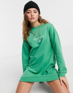 Зеленое платье-свитер с вышивкой Heartbreak-Зеленый