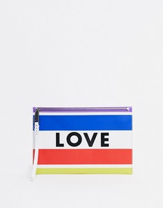 Кожаный клатч на молнии в радужную полоску Rebecca Minkoff-Мульти