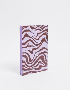 Фиолетовый блокнот с принтом "зебра" из переработанной бумаги Monki Signe-Мульти