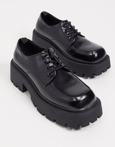 Черные туфли на шнуровке с массивной подошвой Truffle Collection-Черный