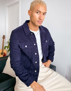 Темно-синяя вельветовая куртка в стиле вестерн ASOS DESIGN-Темно-синий