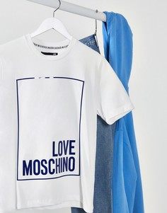 Футболка с логотипом Love Moschino-Белый