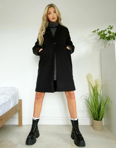 Черное классическое пальто Bershka-Черный