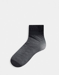 Черно-серебристые носки до щиколотки с оборкой Pretty Polly-Мульти