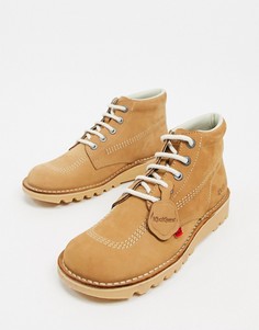 Бежевые высокие ботинки из нубука Kickers-Neutral