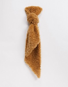 Светло-коричневый плюшевый шарф Vero Moda-Мульти