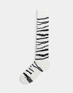 Белые носки с зебровым принтом Volcom Lodge-Белый