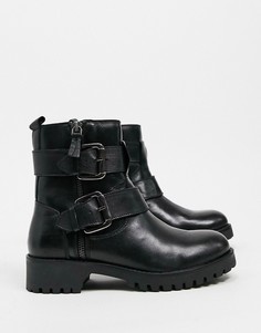 Черные кожаные ботинки Rule London-Черный