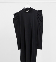 Черное трикотажное платье с пышными рукавами Only Curve-Черный