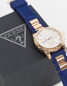 Часы с темно-синим ремешком Guess-Синий
