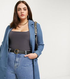 Синий oversized-блейзер In The Style Plus x Shaughna-Белый