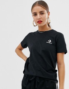 Черная футболка с маленьким логотипом Converse-Черный