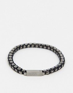 Серебристый браслет-цепочка с ионным напылением BOSS 1580093M-Серебряный