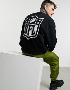 Черный свитшот в стиле oversized с принтом NFL на спине ASOS DESIGN