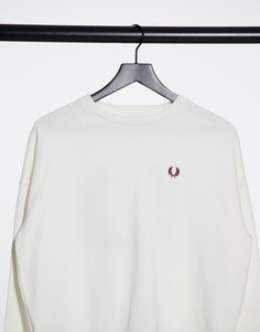 Свитшот белого цвета с логотипом-аппликацией на спине Fred Perry-Белый
