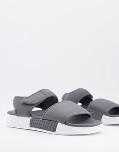Темно-серые сандалии-шлепанцы с мягкой подкладкой ASOS DESIGN-Серый