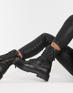 Черные массивные ботинки на шнуровке Replay-Черный