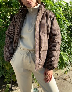 Пуховик в стиле oversized в мелкую клетку Carhartt Wip-Мульти