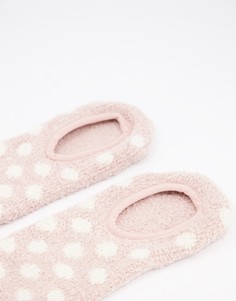 Розовые теплые носки-тапочки в горошек Womensecret-Розовый Women'secret