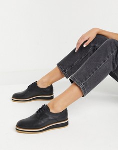 Черные кожаные туфли на шнуровке Fiorelli Franca-Черный
