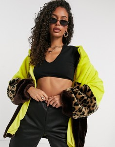 Куртка из искусственного меха в стиле колор блок UGG Elaina-Многоцветный