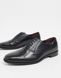Черные кожаные туфли с круглым носком Walk London-Черный