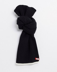Черный шарф в рубчик Hunter Original