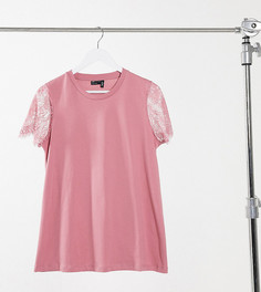 Пыльно-розовая футболка с кружевными рукавами ASOS DESIGN Maternity-Розовый