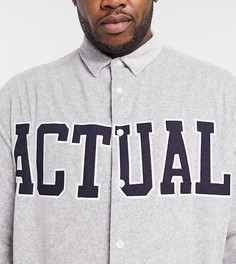 Oversized-рубашка из серого меланжевого велюра в стиле 90-х ASOS Actual Plus-Серый