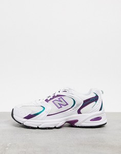 Бело-фиолетовые кроссовки New Balance 530-Белый