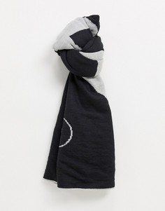 Черно-серый шарф в утилитарном стиле French Connection-Черный