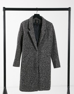 Серое пальто в классическом стиле QED London-Серый