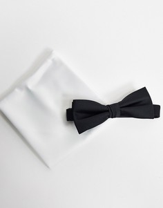 Черно-белый комплект из галстука-бабочки и платка паше Selected Homme-Черный