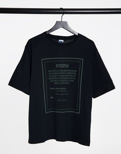 Черная футболка с графическим принтом Russell Athletic-Черный