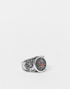 Серебристое кольцо-печатка с гравировкой в египетском стиле DesignB London-Серебристый