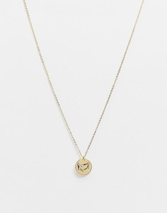 Позолоченное ожерелье с гравировкой созвездия Козерога на подвеске Z for Accessorize-Золотой