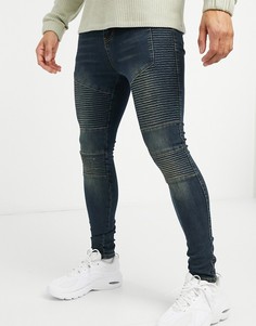 Выбеленные синие джинсы скинни в байкерском стиле Good For Nothing-Синий