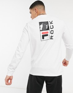 Белый лонгслив c логотипом "Rock" Fila Vesuvius