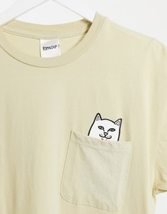 Светло-коричневая футболка с принтом «кот Нермал» RIPNDIP-Коричневый