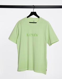 Футболка свободного кроя с логотипом на груди в оттенке «зеленый лайм» Levis