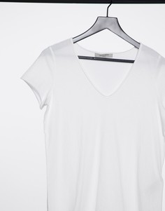 Белая футболка с V-образным вырезом AllSaints Emelyn-Белый