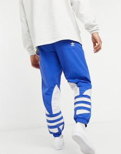 Синие джоггеры с большим трилистником adidas Originals-Синий