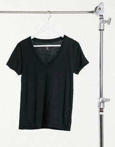 Черная футболка с v-образным вырезом J Crew-Черный