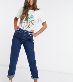Темные джинсы в винтажном стиле с завышенной талией ASOS DESIGN Petite-Голубой