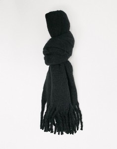 Большой мягкий шарф черного цвета SVNX-Черный